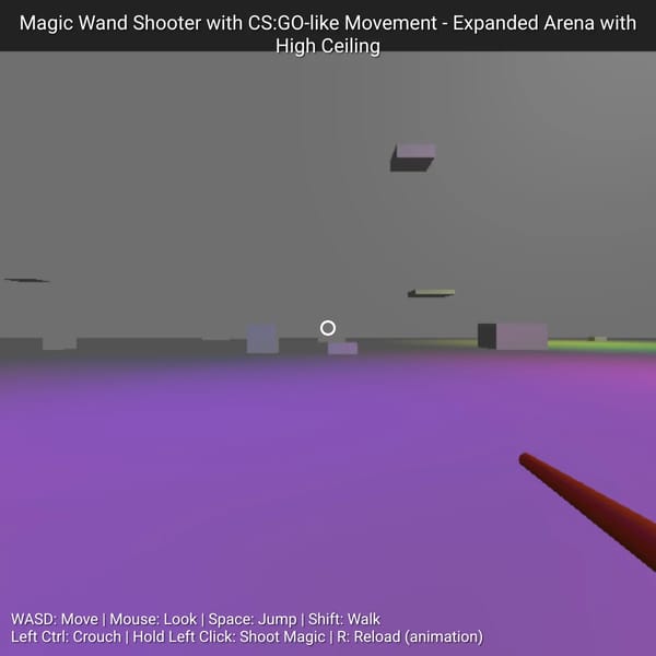 CS:GO-like Movement with Magic Wand Shooter - Expanded Arena with High Ceiling