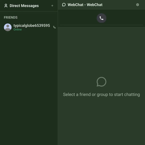 WebChat 1.0 (for like playing Fortnite)