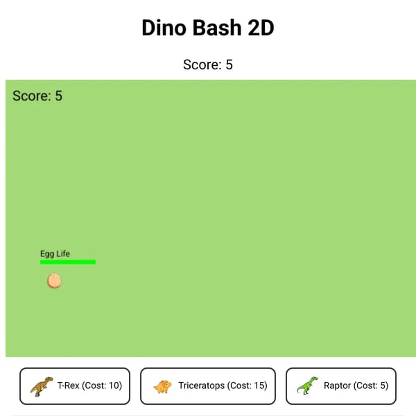 Dinosaur Defense Game
