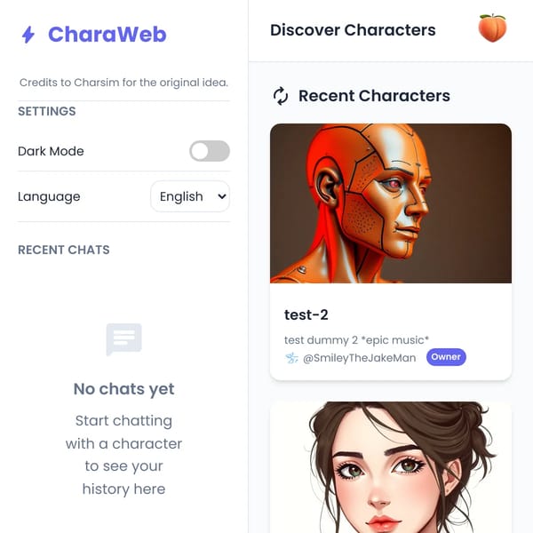 CharaWeb - Talk, Create, and Share Characters!