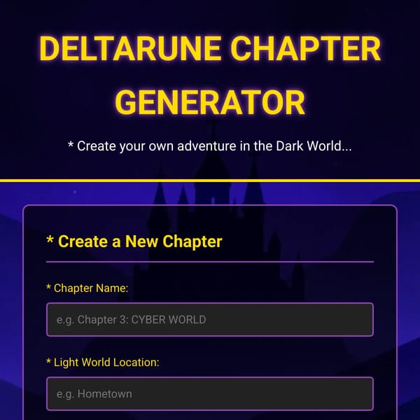DELTARUNE CHAPTER GENERATOR