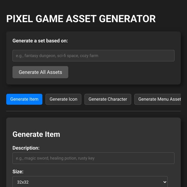 PIXEL GAME ASET GENERATOR [PNG]