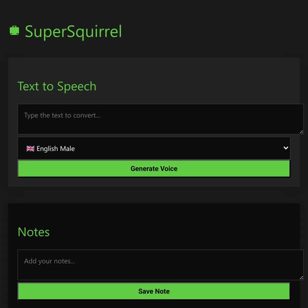 SuperSquirrel - AI Voices
