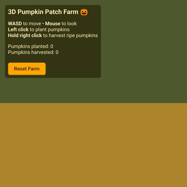 3D Pumpkin Patch Farm Game