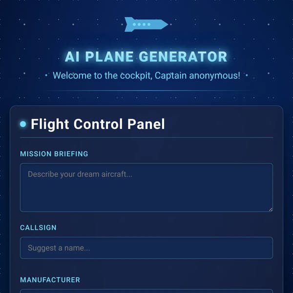 AI Plane Generator