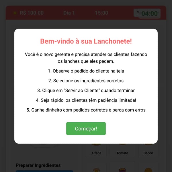 Simulador de Lanchonete