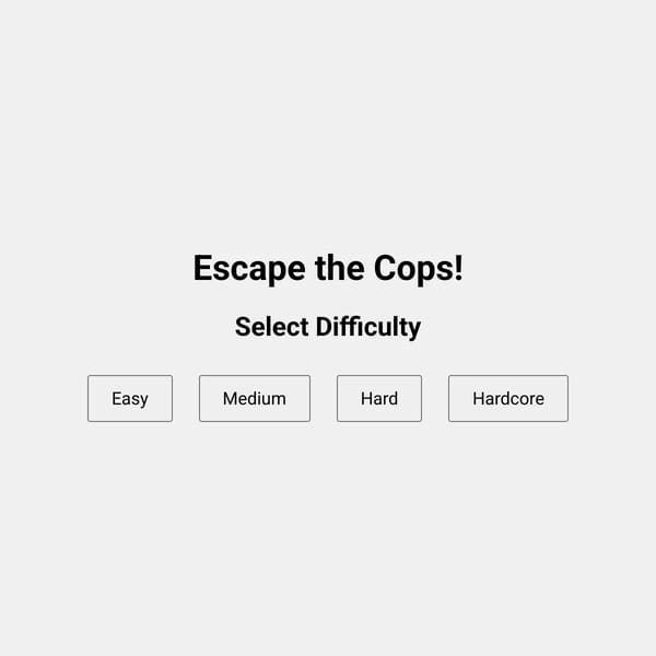 Escape the Cops - Grid-based Pursuit Game with Difficulty Levels