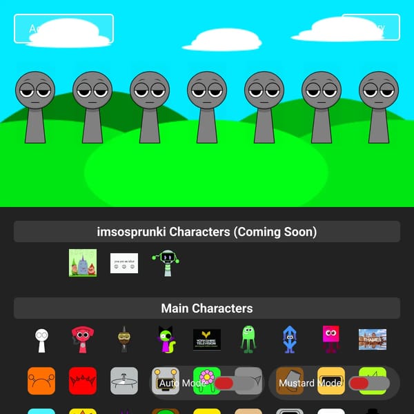 imsosprunki Character Gallery and Recommendations