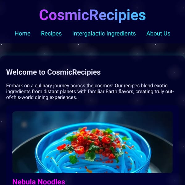 CosmicRecipies - Interstellar Culinary Delights