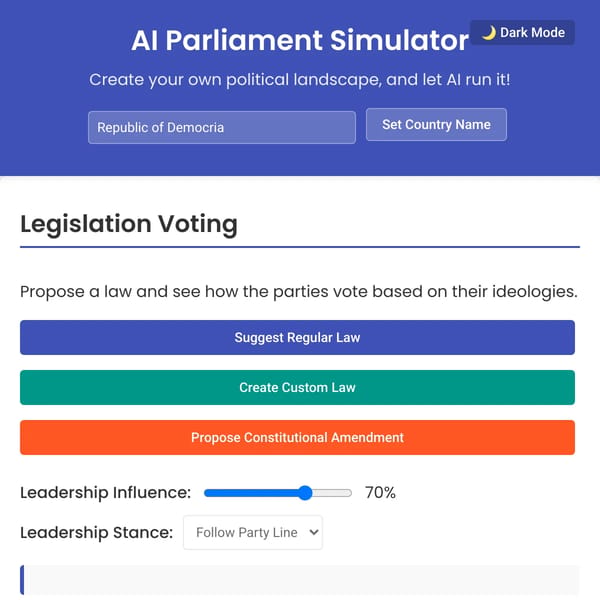AI Parliament Sitimulator