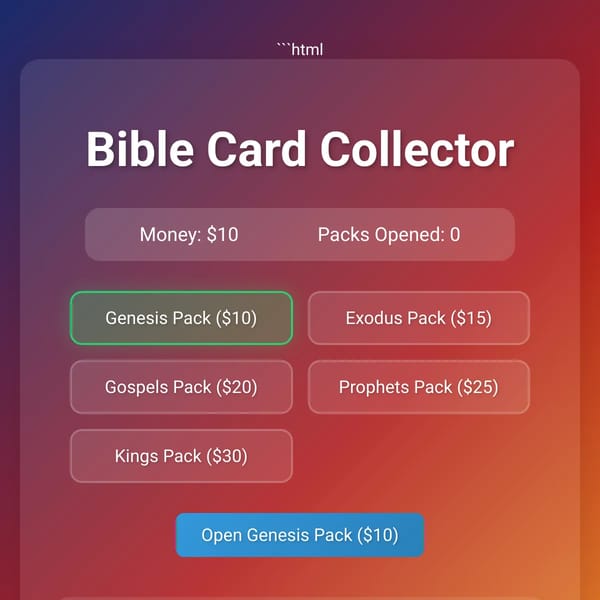 Bible Card Collector!