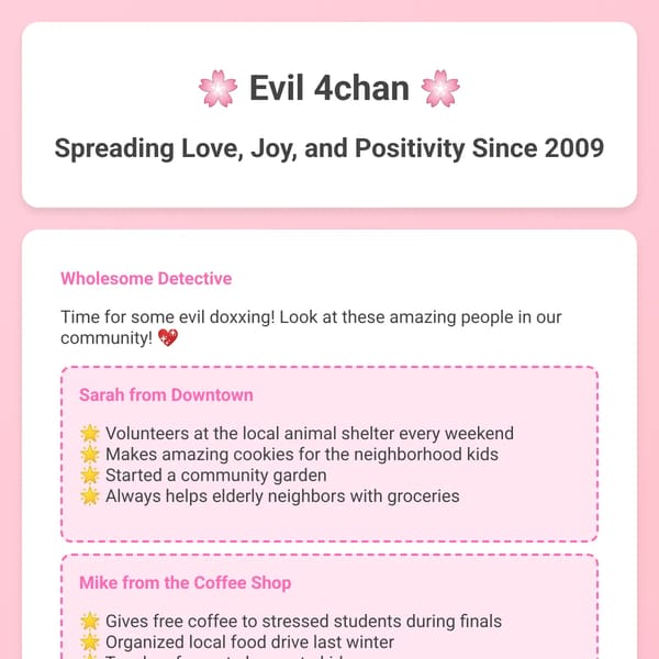 Evil 4chan - Spreading Positivity and Love