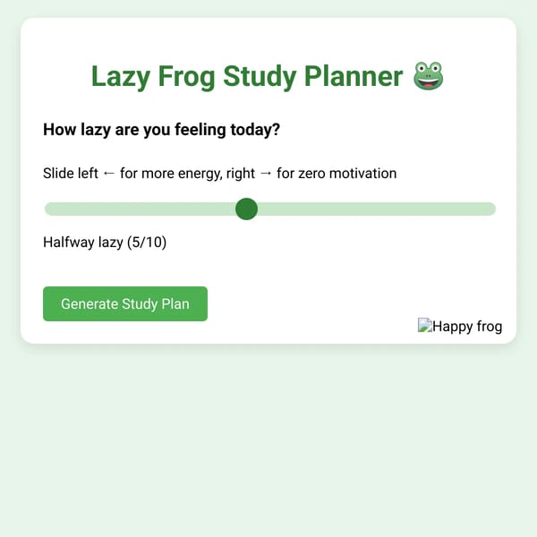 Lazy Frog Study Planner