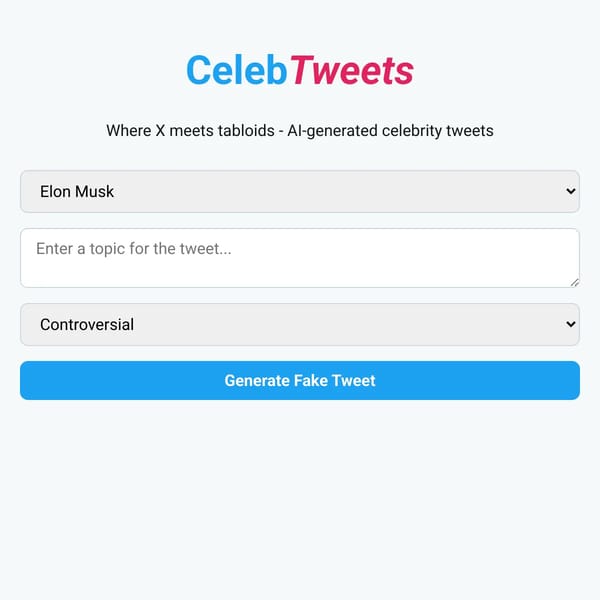 CelebTweets - Fake Celebrity Tweet Generator