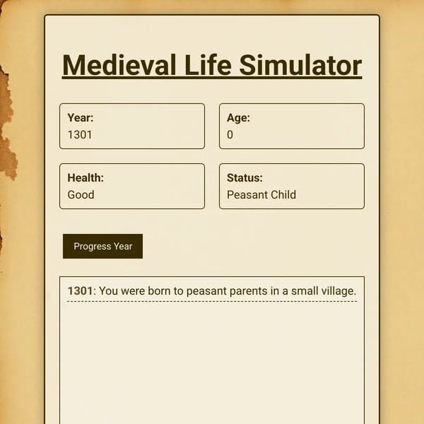 Medieval Life Simulator