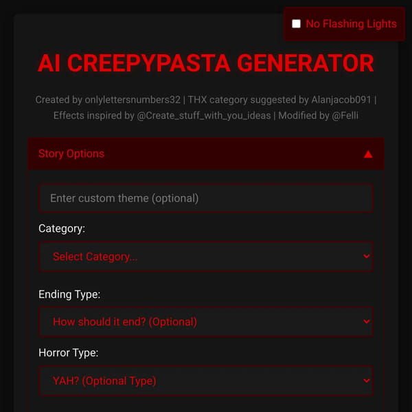 AI Creepypasta Generator but Improved