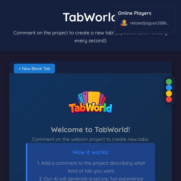 Comment Tab Game