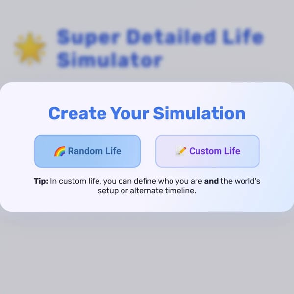 Life Simulator but you make a wish