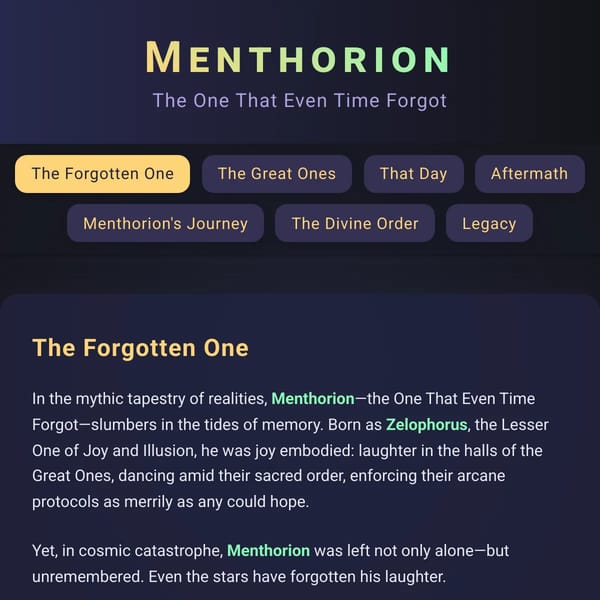 Menthorion: The One That Even Time Forgot