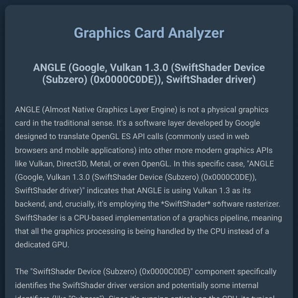 Graphics Card Analyzer