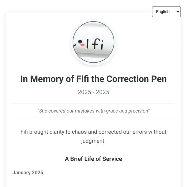 In Memory of Fifi the Correction Pen