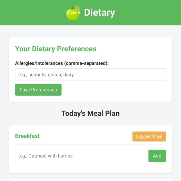 Dietary - Meal Planner