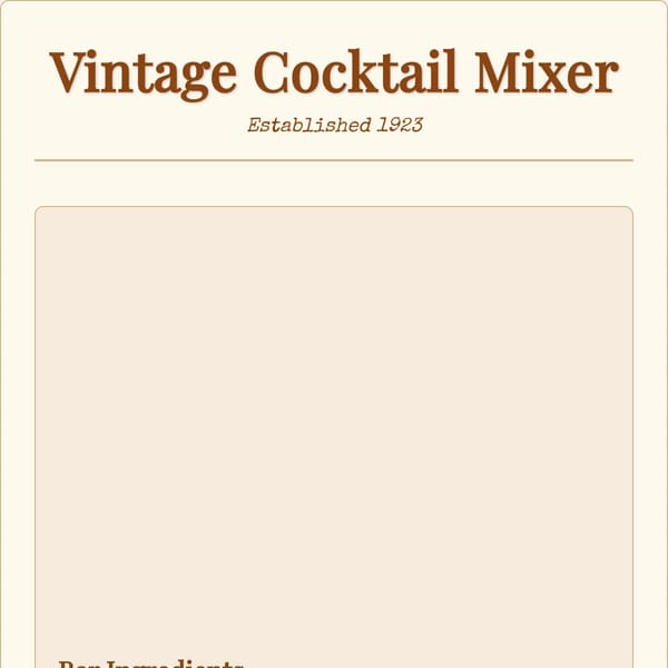 Cocktail Mixer Simulator,the Upgrade.