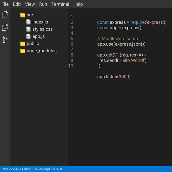 VSCode-like Code Editor