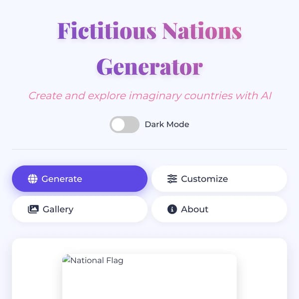 Fictitious nations generator