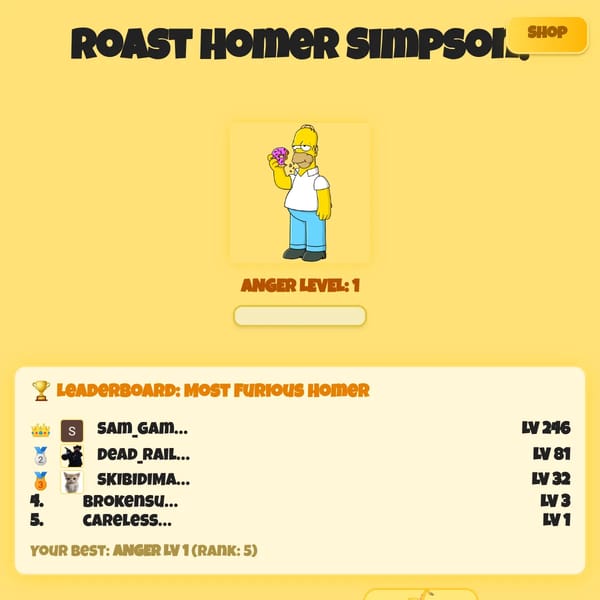 Roast Homer Simpson Update