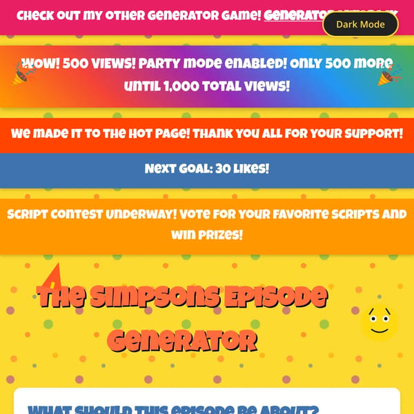 The Simpsons Episode Generator (Done fixing it)