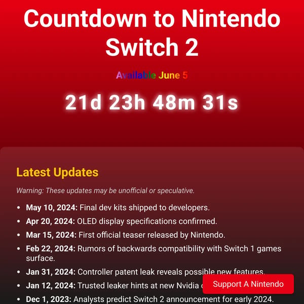 Nintendo Switch 2 Countdown