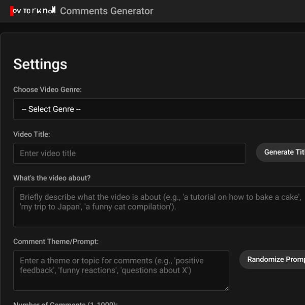 Youtube Comments, Thumbnail, And AI Title Generator