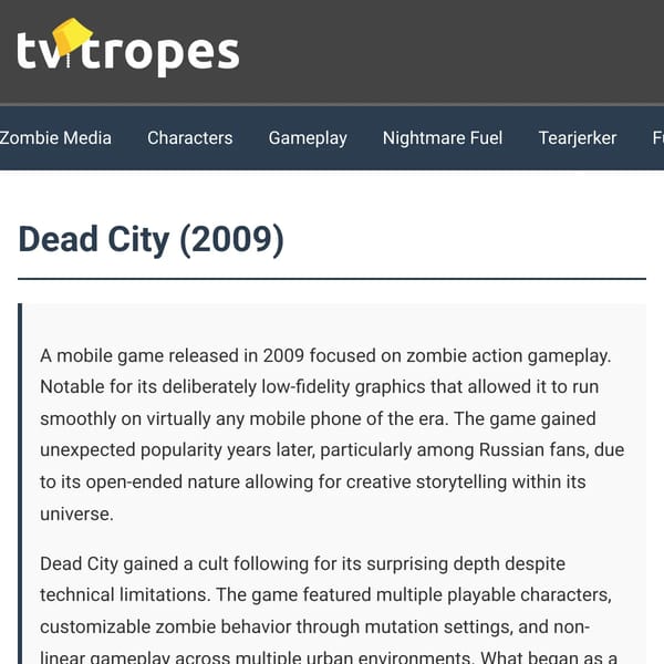 Dead City (2009) - TV Tropes