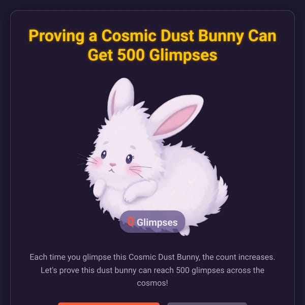 Cosmic Dust Bunny Glimpse Counter