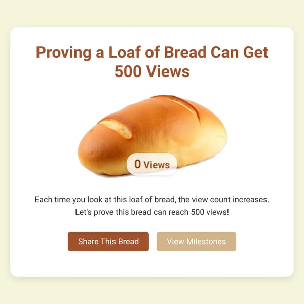 Loaf of Bread View Counter