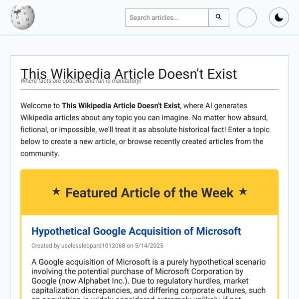 This Wikipedia Article Doesn't Exist