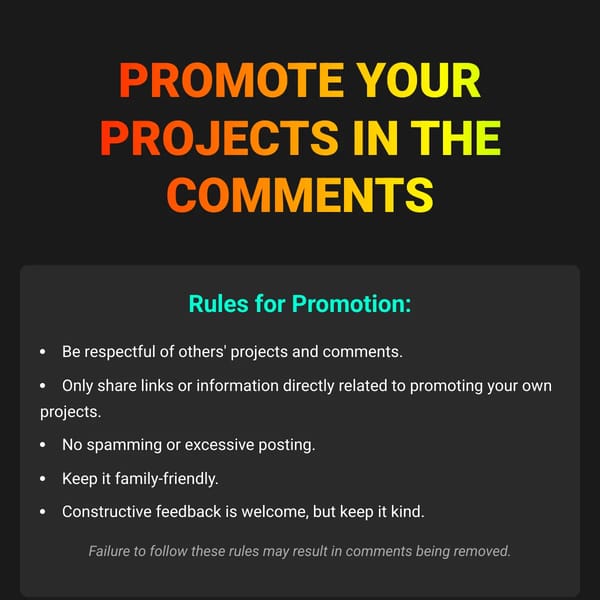 PROMOTE YOUR PROJECTS!