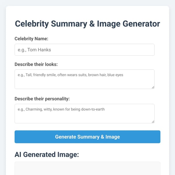 Celebrity Summary Generator