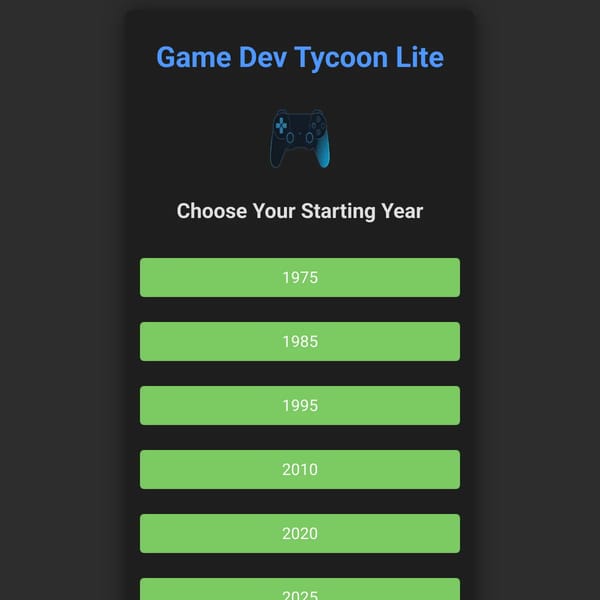 Game Dev Tycoon Lite (But you can make more then one game)