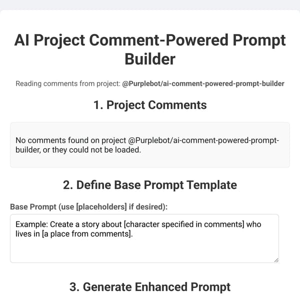 AI Comment-Powered Prompt Builder