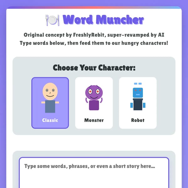 Word Feeding Game - Inspired by FreshlyRebit