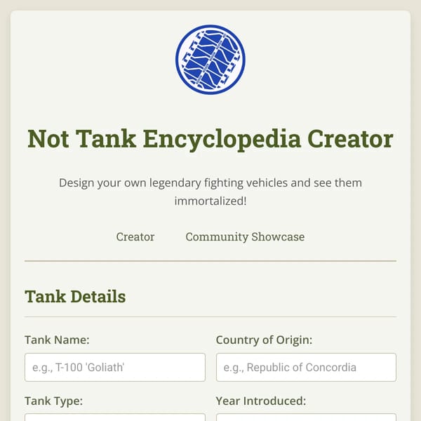 Not Tank Encyclopedia