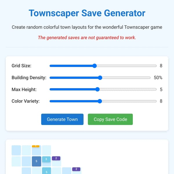 Townscaper Save Generator