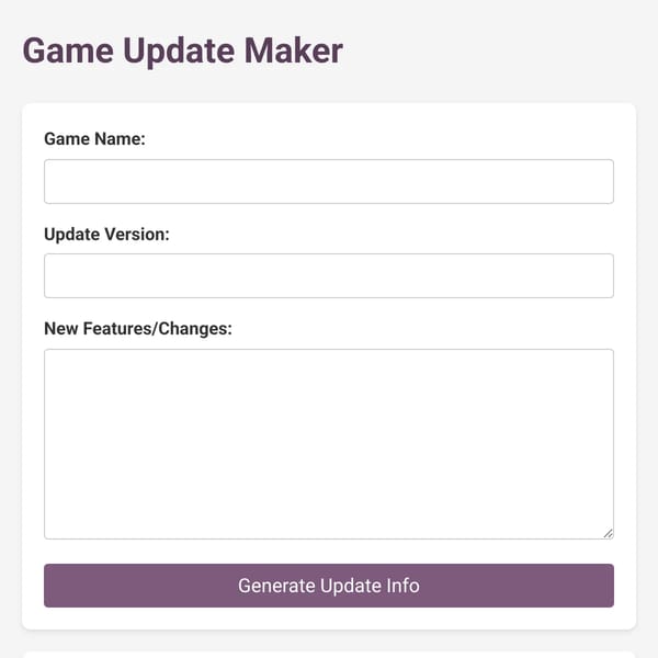 Game Update Maker