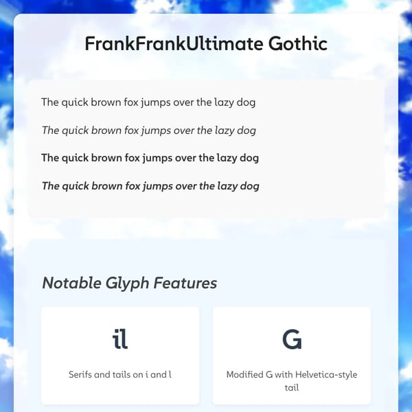 FrankFrank Ultimate Gothic Font