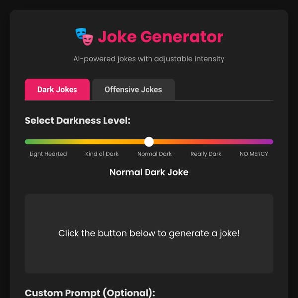 Dark/offensive joke Generator