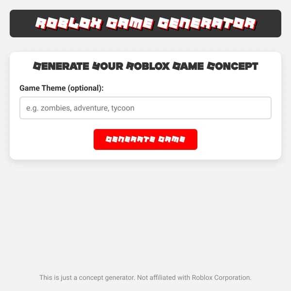 Roblox Game Generator