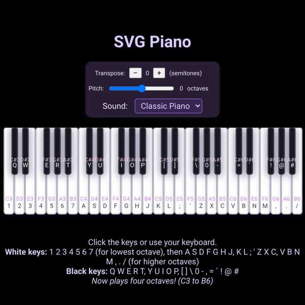 Interactive SVG Piano