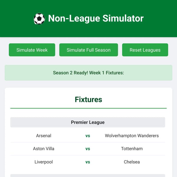Football league Sim